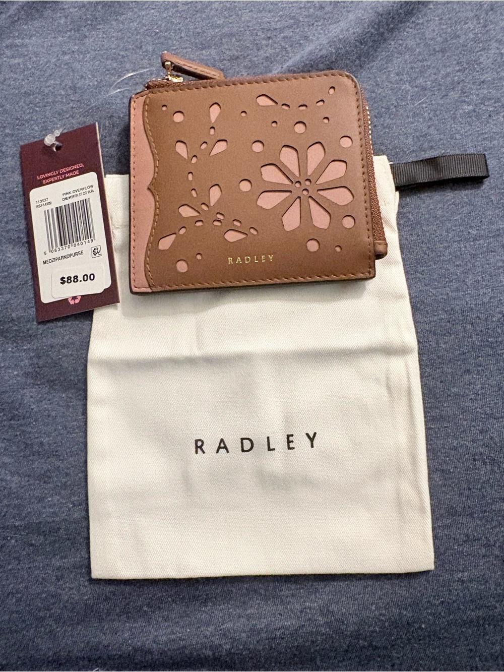 Radley London Medium/Small Chilworth Street Leather Brown/Pink wallet